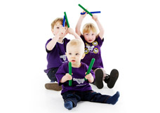 Image shows toddlers enjoying sensory time in Music Bugs class