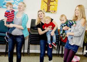 Image shows mums and babies enjoying in Music Bugs class